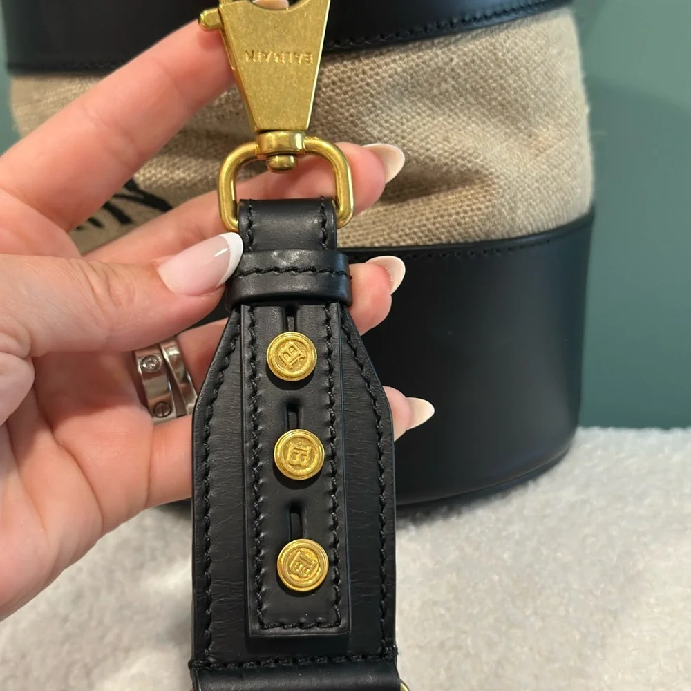 Balmain Black and Tan Bucket Shoulder Bag - Picture 5 of 7